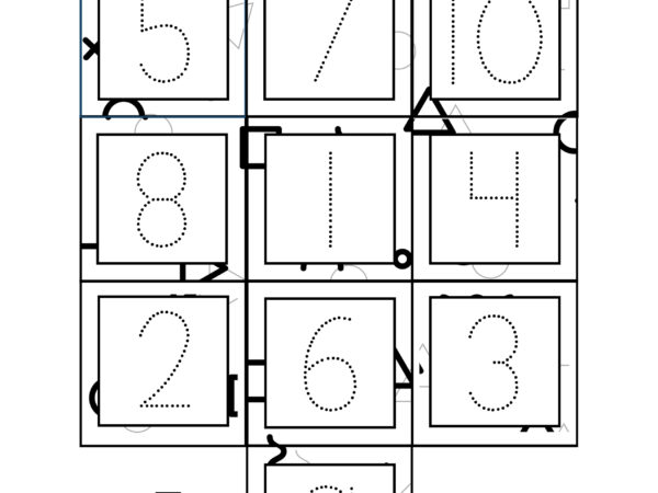 Counting Blocks W/ Tracing Worksheet